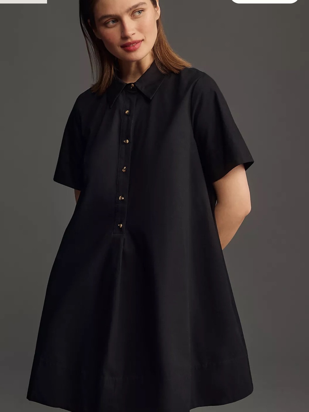 Anthropologie Pollie Short-Sleeve Swing Tunic Mini Dress